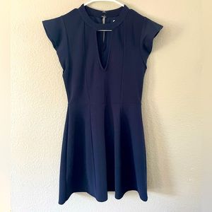Navy dress. Keyhole neck